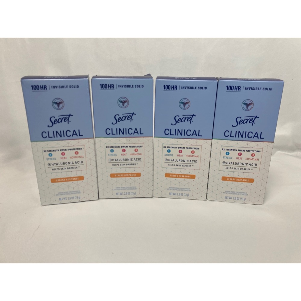 Secret Clinical Stress Response Invisible Solid Antiperspirant 2.6 oz Lot of 4